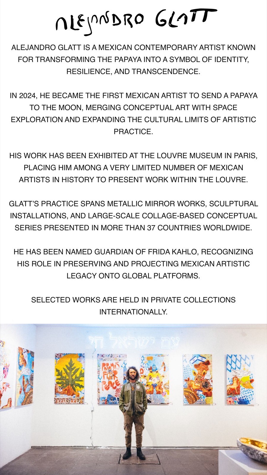 Alejandro Glatt biography and artist portrait in gallery